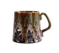 500ml/17oz Ceramic Kiln Changing into Large Capacity Mug Household Personality Creativity-Kiln Turning Green