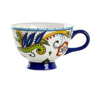 500ml/17oz Creative Home Pastoral Ceramic Mug American Personalized High Foot Breakfast Coffee Milk Cup-green