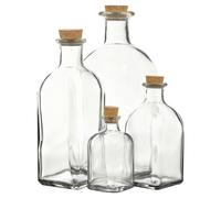 (500ml, 3) Glass Cork Stopper Lid Food Storage Bottle Jars