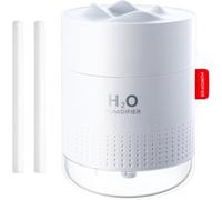 500ml Air Humidifier, Ultra Quiet Room Air Humidifier, Portable Air Purifier, with LED Night Light, Waterless Automatic Shut-Off for Living Room Baby Kids Room, White (White)