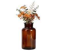 500ml Amber Glass Bud Vase with Rope for Tabletop Floral Decor