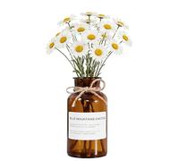 500ml Amber Glass Vase Bud Vase with Rope Design Vintage Apothecary Jar for Home Decor Wedding Centerpiece Table Decorations Flower Arrangements