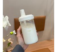 500ml Bottle with Tight Seal Cap for Juice Milk Coffee Bubble Tea Hydration During Commute or Travel (White 500ml)