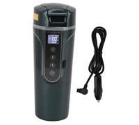 500ml Car Electric Kettle, Stainless Steel Portable Heating Cup, 12V 24V - Intelligent Screen Display, Quick Heating, Suitable for All Car Models (Green)