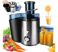 500ml Centrifugal Juicer Machines, 400W Stainless Steel with 65mm Chute for Whole Fruit and Vegetable, Juice Maker with No-Drip Spout, 3 Speed Control, Easy to Clean, Silver
