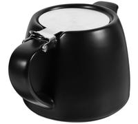 500ml Ceramic Infuser Teapot with Handle, Smooth Spout for Tea Time | Black Glossy Finish, Stainless Steel Mesh Filter, Easy Cleaning, Suitable for Milk and Herbal Tea at Home