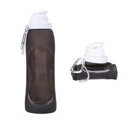 500ml Collapsible Water Bottle, Leak Proof Water Bottle, Ultra Light Running Water Bottle, Silicone Drinking Bottle, Suitable for Outdoor Sports, Travel, Fitness, Cycling, Camping, Yoga (Black)