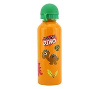 500ml Crazy Dino Orange Aluminium Water Bottle for Kids - BPA-Free, Leakproof, Reusable & Lightweight Flask for School, Sports, Hiking, Camping & Outdoor Adventures - Ideal for Boys & Girls 3+ Years