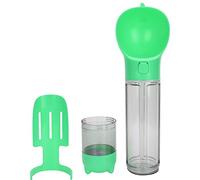 500ml Dog Water Bottle with Integrated Cup and Shovel, Pet Drinking Feeder for Outdoor Walks, Leakproof Silicone - Sealed Design, Portable Lanyard Handle, Includes Garbage Bag Roll (Green)