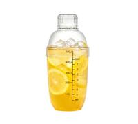 500ml Drink Shaker Large Cocktail Shaker and Strainer Milk Bottle Lids Plastic Tea Strainer Mixer with Clear Scale for Bar Gifts