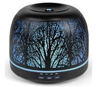 500ml Essential Oil Diffuser, ARVIDSSON Metal Diffusers for Essential Oils, Aromatherapy Diffuser for Large Room, Color Mood Light & Mist Timer Setting, Gift for Women - Black Tree