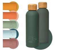 500ml Flasks for Hot & Cold Drinks Soft Feel Matte Finish, No Straw Insulated Water Bottles that keep water cold are BPA-Free, Leakproof & Sweatproof, Preppy Flask for Baby Bottles. Forest Green