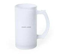 500ml Frosted Glass Beer Mug for Sublimation Matte White Blank Tankard with Handle, Heat Transfer Printing Mug, Microwave Safe