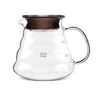 500ml Glass Coffee & Tea Pot Drip Kettle Bar Accessory with Heat Resistant, Lid with Silicone Band, Thickened for Tea & Coffee