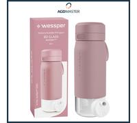 Wessper 0.5/0.7L glass drinking bottle with silicone sleeve, water filter,...