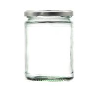 500ml Glass Food Jar with airtight Lid - A Deluxe Jam Jar for Marmalade, Honey and Home Preserves (Silver Lid, Pack of 50)