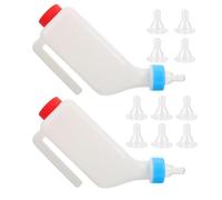 500ml Hanging Livestock Milk Feeder Bottle with Multiple Nipples for Lambs | Thickened ABS Plastic Construction, Inverted Design, Detachable Teat System, Batch Feeding along Pen Rails for Breeders