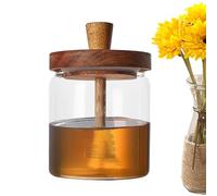 500ml Honey Jar - Honey Container Dispenser With Wood Lid | Glass Honey Jars | Storage Jars & Canisters | Honey Containers Honey Dipper Lids For Storing Honey And Syrup