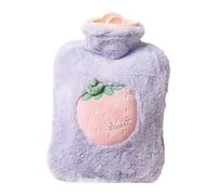 500ml Hot Water Bottle Cute, PVC Reusable Warm Water Bag with Watermelon Design Cover, Compress for Hand/Feet/Neck Warmth, Suitable for Women, Men & Children, Ideal Winter Gift for Home Use (Purple)
