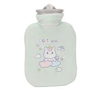 500ml Hot Water Bottle Thickened PVC Pain Relief Hot Cold Compress with Soft Plush Cover for Menstrual Cramps Muscle Soreness Bed Warmer 20 x 12.5cm (Green)