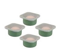 500ml Individual Pizza Dough Proofing Container with Airtight Lid - Ideal for Neapolitan Pizza Round Dough Ball Cold Fermentation, Food Grade Silicone, Freezer & Dishwasher Safe - 4 Pack (Green)