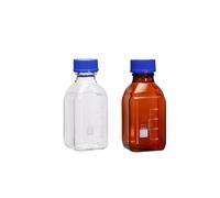 500ml Lab Screw Cap Reagent Bottle Sealed Bottle Glass Square Laboratory Sample Bottle(500ML -Brown)
