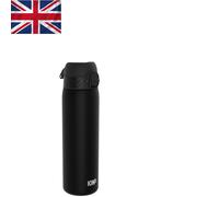 Ion8 Leak Proof Water Bottle, 500ml (18oz), Black | Easy to Open, Secure Lock, Dishwasher Safe, Hygienic Flip Cover, Carry Handle, Fits Cup Holders, Easy Clean