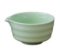 500ml Matcha Bowl with Pouring Spout, Handmade Traditional Japanese Chawan for Authentic Tea Ceremony and Matcha Latte Preparation, Shiny Glaze Finish for Kitchen or Gifts(F)