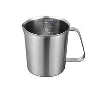 500ML Measuring Cup 304 Stainless Steel Thicken Measuring Jug Durable Kitchen Large Capacity Measuring Cup with Handle and Scale, Milk Jug for Coffee Machine (500ML)