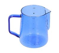 500ml Milk Frothing Pitcher Multipurpose Borosilicate Glass Milk Jug for Coffee Milk Beverage Handcrafted Barista Grade Latte Art Tool for Home Cafes Espresso Cappuccino Lovers (Blue)