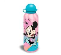 500ml Minnie Mouse Aluminium Water Bottle for Light Pink Girls | Leakproof BPA-Free Kids Drinking Bottle | Reusable School Bottle for Age 3+
