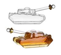 500ml Novelty Tank Shaped Whiskey Decanter, Creative Whiskey Glass Decanter, Wine Decanter Bottle Liquor Dispenser, Home Bar Man Cave Decor & Unique Gift for Men Dad Military Fans