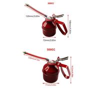 (500ml, One size) Pistols Pump Oiler Red DIY Home Maintenance Pump Oiler Can with Hose 300cc 500cc Capacity Pistols Metal Oil Pot