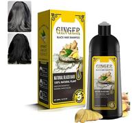 500ml Permanent Black Hair Shampoo Natural Ginger Coloring Dye Fast Hair Dye, Instanty Black Hair Color Matter agent Last 30 days, Hair Dye Coloring Nourishing Shampoo for All Hair Types