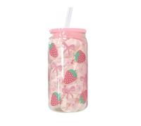 500ml Pink Bow Cups, Bow Plastic Straw Cups with Lids, Flower Girl Cup Smoothie Cup Pink Party Baby Shower, for Milk, Ice Water, Juice, Coffee, Soda,Cocktail,Cold or Hot Drinks (Style 5)