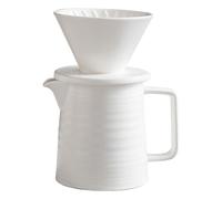 500ml pour over coffee set, ceramic V60 dripper and decanter (white)