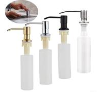 500ML Soap Dispenser for Kitchen Sink with Stainless Steel Top and Easy Fill Opening for Quick Refills (Gold)