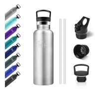 500ml Stainless Steel Water Bottle, Thermal Bottle with Straw, Double-Walled Thermal Insulation, Leak Proof, Reusable, BPA Free, Thermos for Office, Travel, Camping, Cycling