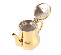 500ml Teapot with Filter, Stainless Steel Oil Strainer Pot Ergonomic Handle Tea Warming Kettle Brewing for Hotels Restaurants Homes (Gold)