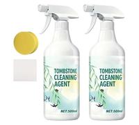 500ml Tombstone & Monument Cleaning Spray, Headstone Cleaner for Graves,D2 Biological Solution Headstone Cleaner,Biological Solutiostone Cleaning&dirt and Rust Removal,Granite and Marble Cleaner (2)