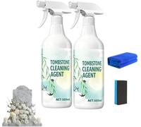 500ml Tombstone & Monument Cleaning Spray, Headstone Cleaner for Graves & Memorials, D2 Biological Solution Headstone Cleaner, Professional Tombstone Cleaner for Granite and Marble (2 Pcs)