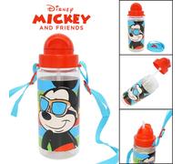 500ml Tritan Bottle with Strap, Flip Straw Drinks Kids School Sports Bottle