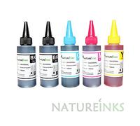 500ml Universal Premium dye Refill Printer Ink Bottles kit includes 200ml x Black, 100ml x Cyan, 100ml x Magenta and 100ml x Yellow to empty Refillable ink cartridge or CISS system by Natureinks