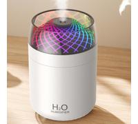 500ml USB Cool Mist Humidifier, Portable Ultra-Quiet Air Humidifier Adjustable Moisture Control with Night Light & Timer for Bedroom, Office(White)