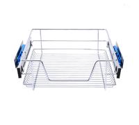 (500mm, 2pcs) Metal Sliding Kitchen Cabinet Pull Out Wire Basket Organizer