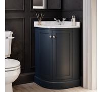 500mm Blue Curved Corner Freestanding Vanity Unit with Basin Bowland