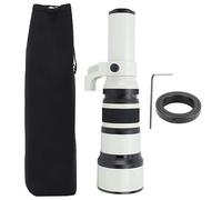 500mm F/6.3 Fixed Focus Prime Telephoto Lens + T2 AF Lens Mount Adapter Ring, Astronomical Photography Telephoto Lens for A Mount Single Lens Camera (White)