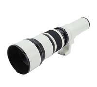 500mm F6.3 Aluminum Alloy Telephoto Lens and Achromatic Refraction Optical Glass Fixed Focus Telephoto Lens with T2 AF Adapter Ring for Wildlife Observation (White)