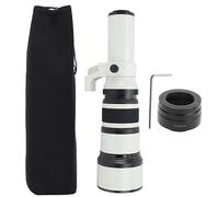 500mm F6.3 Telephoto Lens, 4 Elements in 4 Groups, White Alloy Shell with T2 RF Adapter - Enhanced Optics, Manual Focus with Distance Scale, Ideal for Astrophotography and (White)