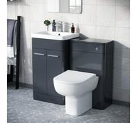 500mm Vanity Basin Unit, WC Unit & Debra Back to Wall Toilet Anthracite